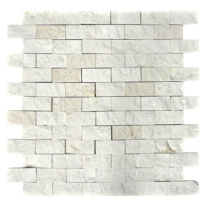 Mosaikfliese Brick Splitface X3D 49248 - 30,5 x 29 cm, Weiß, Matt - Ansicht von oben