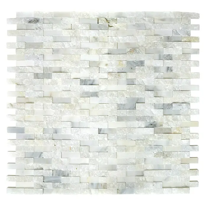 Mosaikfliese Brick Splitface XNC 3D11 - 30,5 x 30,5 cm, Weiß, Matt - Ansicht von oben
