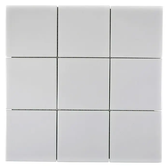 Mosaikfliese Quadrat Uni CQ 100 - 29,8 x 29,8 cm, Weiß, Glänzend - Ansicht von oben
