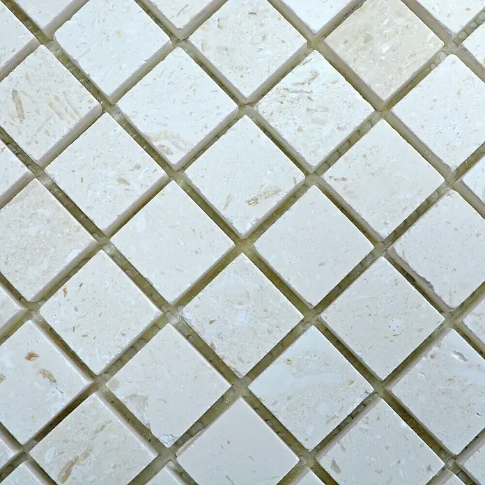 Mosaikfliese Quadrat Lymra XNT 59023 - 30,5 x 30,5 cm, Beige/Weiß, Matt - Detailaufnahme