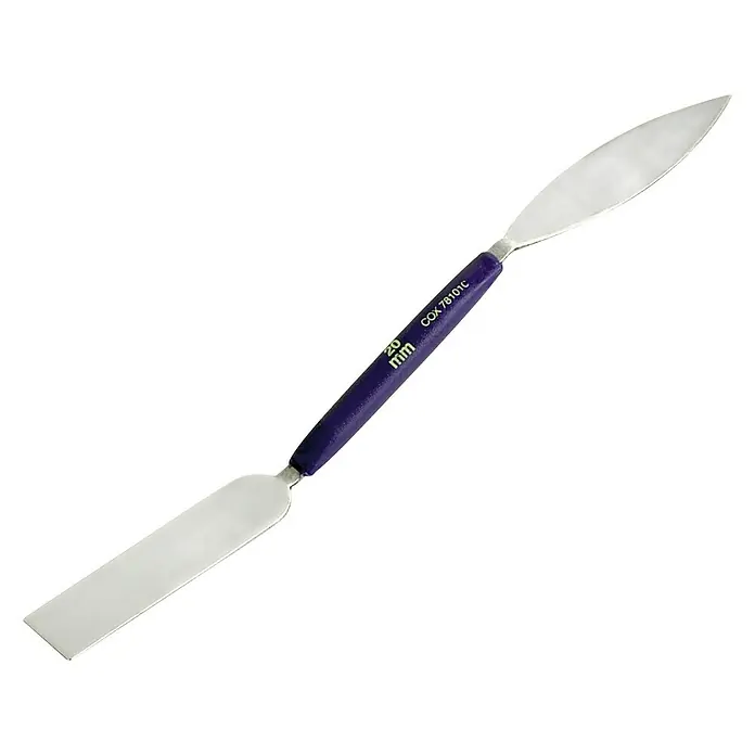 Espátula para yeso doble - 2 cm, Material paleta: Acero de calidad endurecido