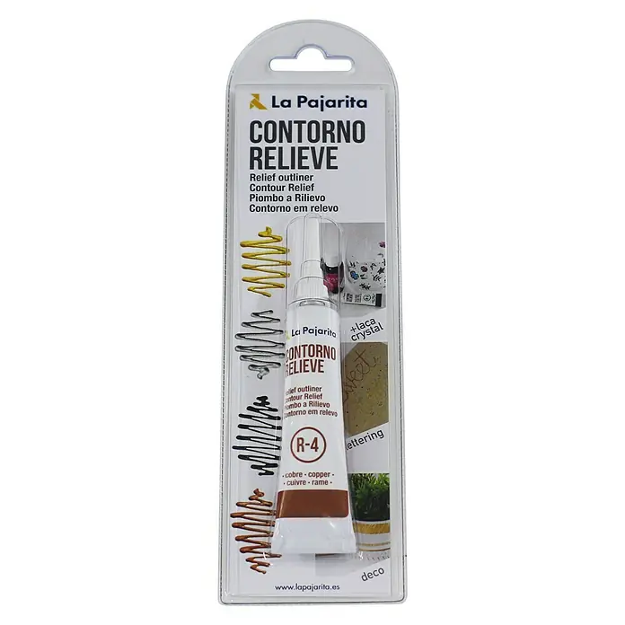 La Pajarita Pintura Contorno relieve - Cobre, 20 ml