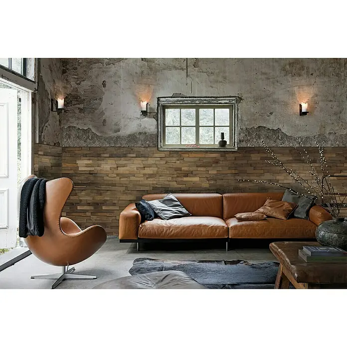 Indo Houten paneel Indo 3D Wall Charred - Teak, 500 x 200 x 10 mm, 10 panelen - Sfeeropname