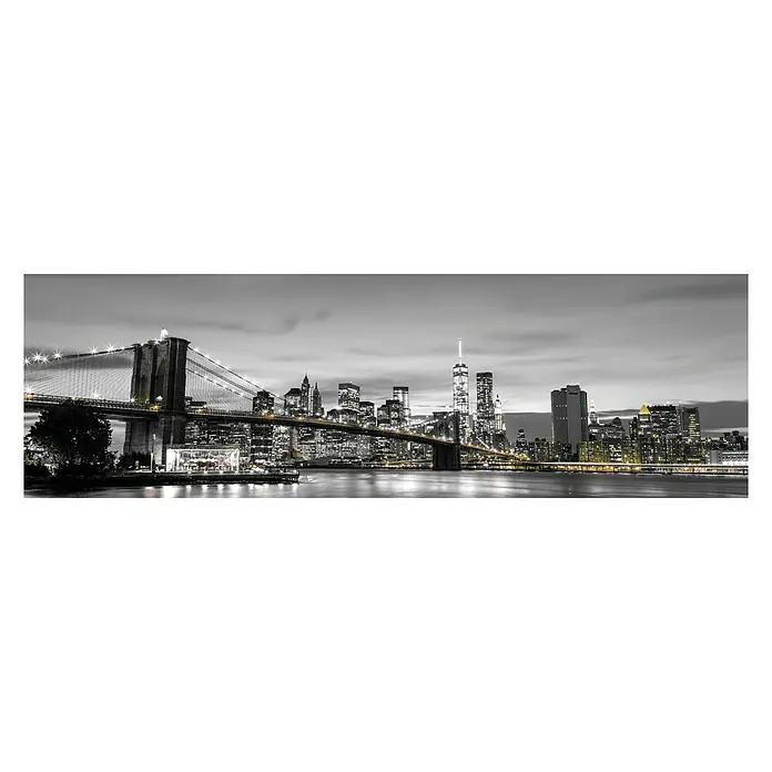 Cuadro de vidrio Glassart Brooklyn bridge - Urbano, An x Al: 97 x 30 cm