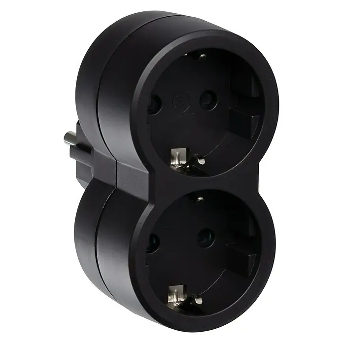 Legrand Ladrón doble - Negro, Número de enchufes Schuko: 2 ud.