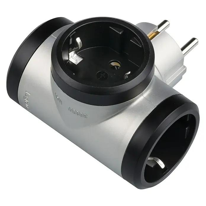 Legrand Ladrón triple - 16 A, Aluminio, Negro