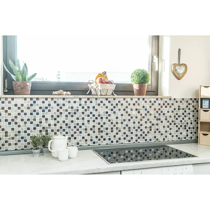 Mosaikfliese Quadrat Crystal Mix XCM CR37 - 29,8 x 29,8 cm, Grau, Matt - Stimmungsaufnahme