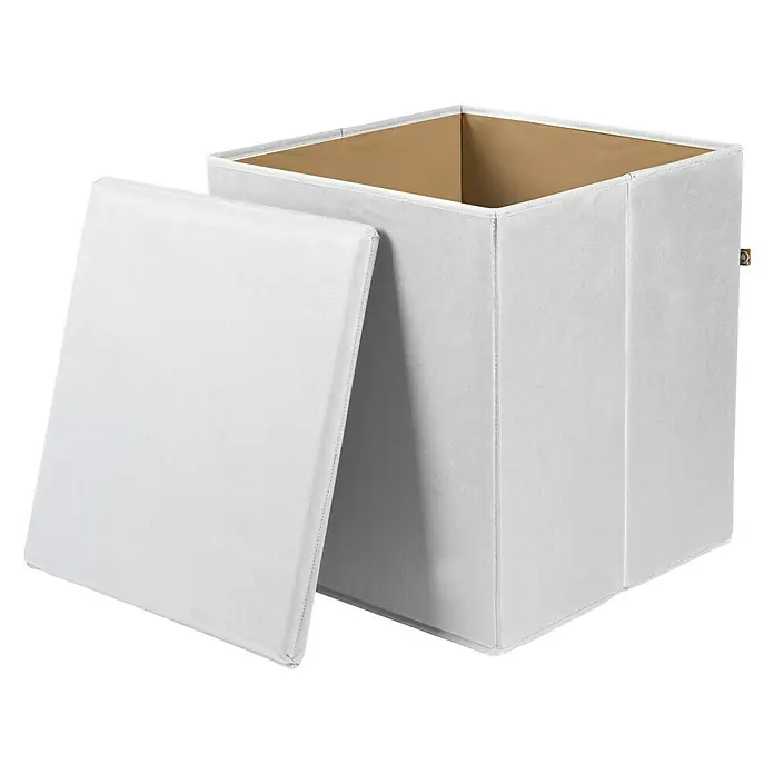 Phönix Sitz- & Aufbewahrungsbox Stor it - L x B x H: 41 x 41 x 44 cm, Polyester, Weiß - Anwendungsbeispiel