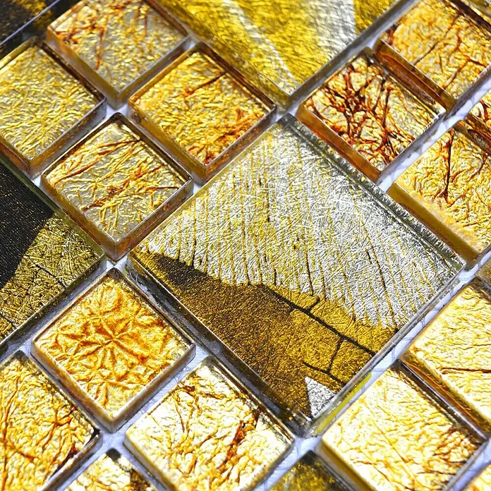 Mosaikfliese Crystal Desert XCM 8DSG - 30 x 30 cm, Gold, Glänzend - Detailaufnahme