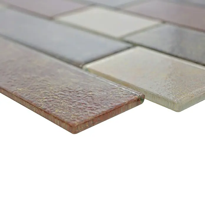 Mosaikfliese Mauerverbund LOFT 79LF - 30 x 30 cm, Braun/Beige, Glänzend - Detailaufnahme