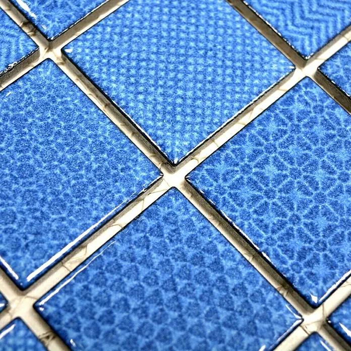 Mosaikfliese Quadrat Celadon Heritage CH C2 - 29,8 x 29,8 cm, Blau, Glänzend - Detailaufnahme