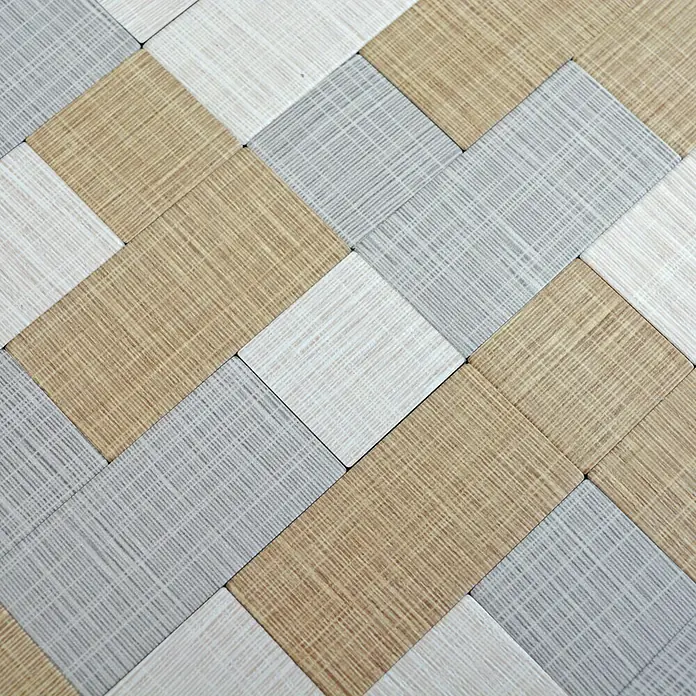 Selbstklebemosaik SAM 4MT87M - 30,5 x 30,5 cm, Metall, Grau/Beige - Detailaufnahme