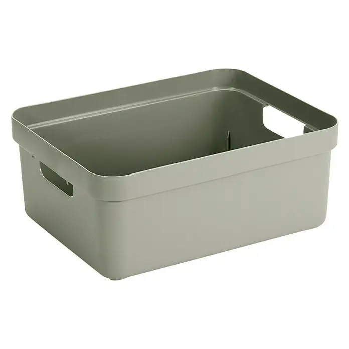 Sunware Aufbewahrungsbox Sigma Home - L x B x H: 45,3 x 35,4 x 18,3 cm, Kunststoff, Hellgrün - Linke Seitenansicht