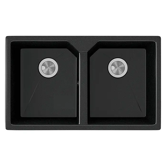 Atron Fregadero encastrable Piros - 49,5 x 81,6 cm, Acrílico, Negro, Brillante