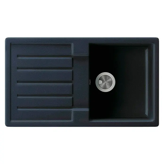 Atron Fregadero encastrable Ignis - 49,6 x 85 cm, 1 cubeta, Acrílico, Negro, Brillante