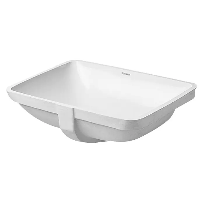 Duravit Starck 3 Unterbauwaschbecken - 49 x 36,5 cm, Ohne Spezialglasur, Hahnloch: Ohne, Mit Überlauf, Weiß - Vorderansicht