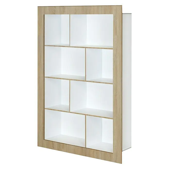 Phönix Regal Frame - L x B x H: 31,5 x 108,8 x 158,8 cm, Holzfarben/Weiß, Traglast: 5 kg/Boden - Linke Seitenansicht