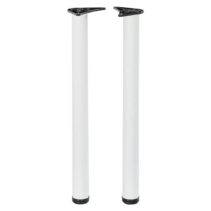 Phönix Chicago Möbelfuß-Set - Verstellbar: 710 - 800 mm, Weiß/Schwarz, 1 Paar - Vorderansicht