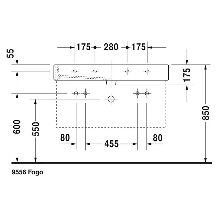 Duravit Vero Doppelwaschtisch - 120 x 47 cm, Ohne Spezialglasur, Hahnloch: Mitte, Mit Überlauf, Weiß, Ungeschliffen