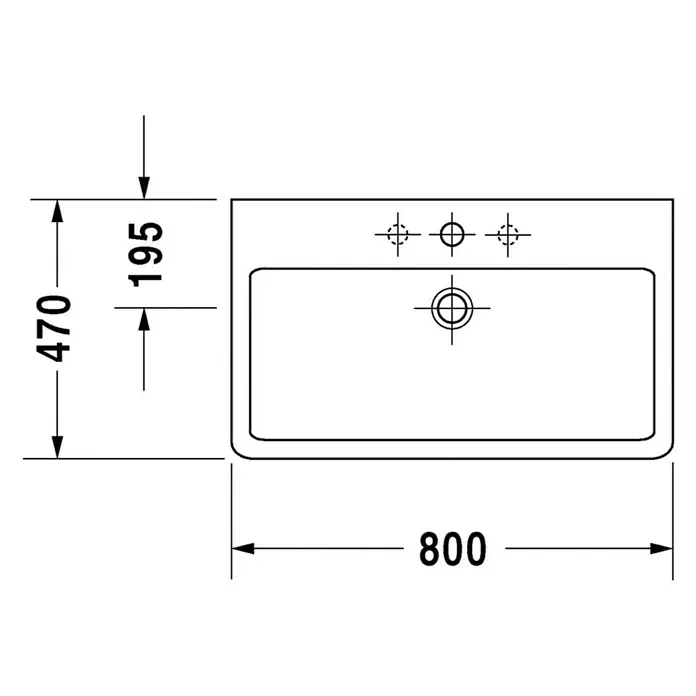 Duravit Vero Waschtisch - 80 x 47 cm, Ohne Spezialglasur, Hahnloch: Mitte, Mit Überlauf, Weiß, Ungeschliffen