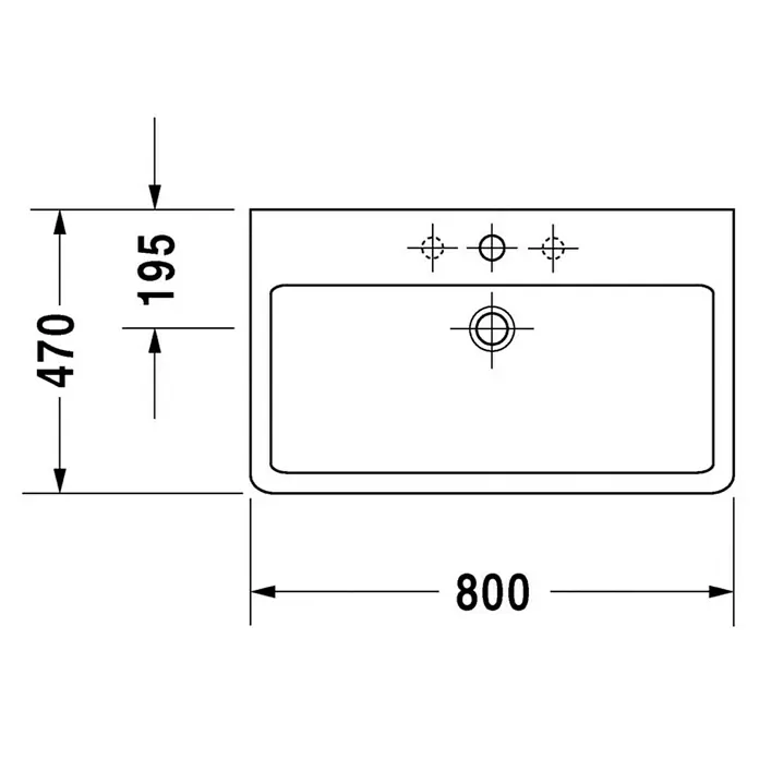 Duravit Vero Waschtisch - 80 x 47 cm, Mit schmutzabweisender Glasur, Hahnloch: Mitte, Mit Überlauf, Weiß, Geschliffen