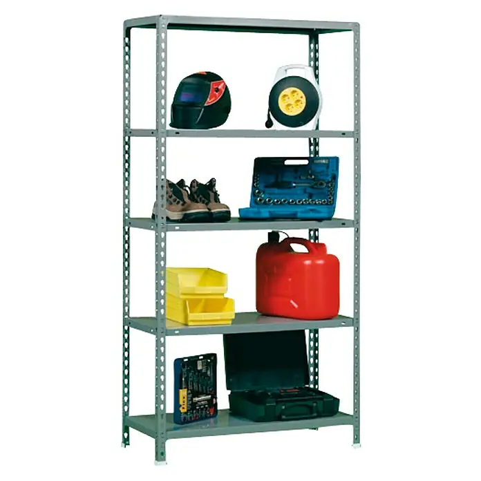 Simonrack Simonclick Metallregal - L x B x H: 30 x 80 x 180 cm, Traglast: 150 kg/Boden, Anzahl Böden: 5 Stk., Stecken, Grau