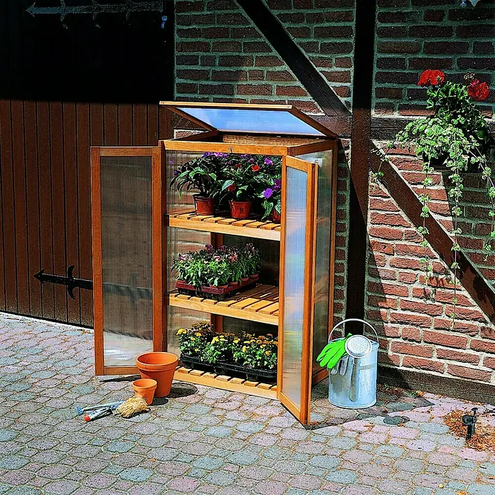Promadino Anzuchtschrank - 70 x 50 x 120 cm, Polycarbonat, Braun - Stimmungsaufnahme