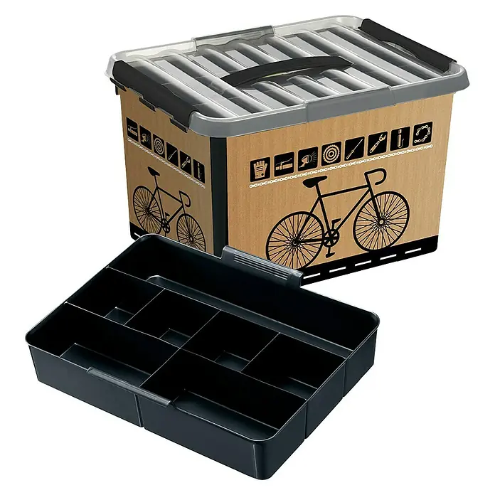 Sunware Aufbewahrungsbox Q-Line - L x B x H: 40 x 30 x 26 cm, Kunststoff, Braun - Linke Seitenansicht