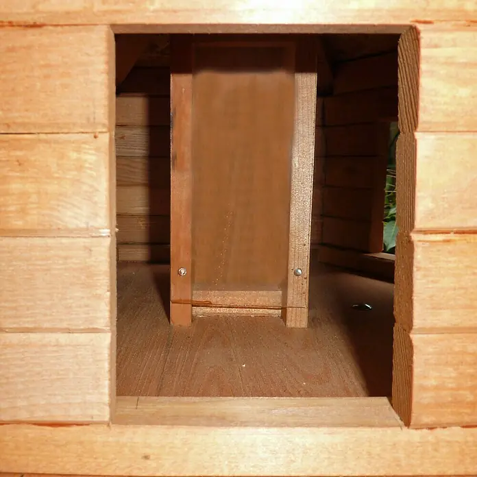 Promadino Vogelfutterhaus Knusperhäuschen - Ø x H: 59 x 38 cm, Natur/Braun, Ausstattung: Ohne Vogelhausständer - Detailaufnahme