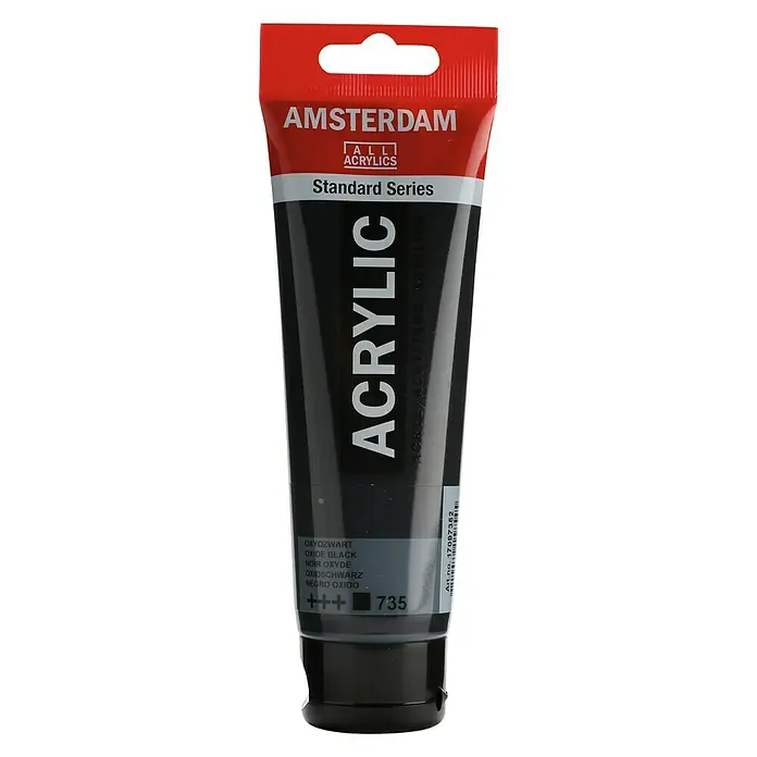 Talens Amsterdam Pintura acrílica Standard - Hierro micáceo negro, 120 ml, Tubo