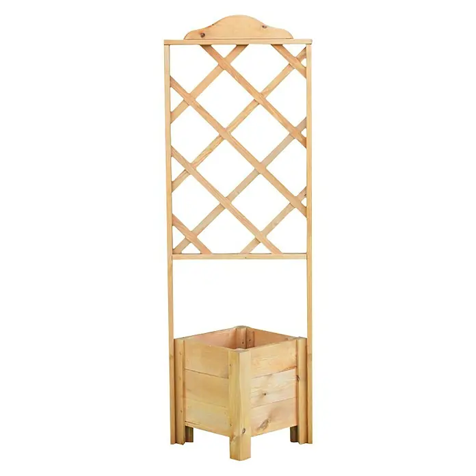 Promadino Pflanzkasten Botanica - Außenmaß (L x B x H): 47 x 45 x 140 cm, Holz, Braun - Vorderansicht