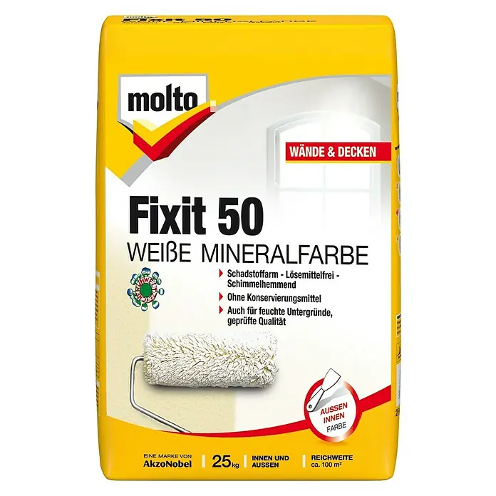 Molto Mineralfarbe Fixit 50 - 25 kg, Weiß