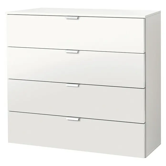Express Möbel Kommode Carina - L x B x H: 42 x 80 x 80 cm, Weiß, Anzahl Schubladen: 4 Stk. - Rechte Seitenansicht