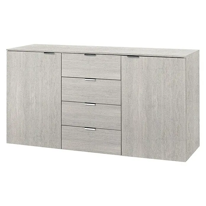 Express Möbel Sideboard Carina - L x B x H: 42 x 140 x 80 cm, Platin, Anzahl Schubladen: 4 Stk., Mit 2 Türen - Detailaufnahme