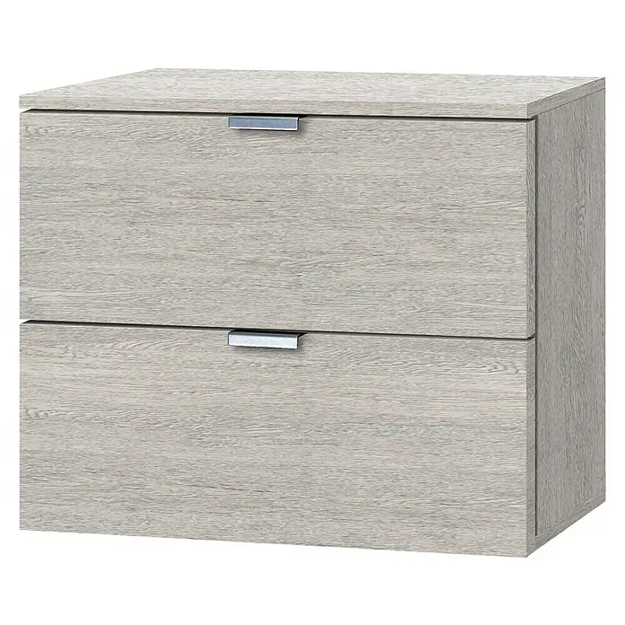 Express Möbel Nachttisch Carina - L x B x H: 42 x 50 x 42 cm, Platin, Anzahl Schubladen: 2 Stk. - Rechte Seitenansicht