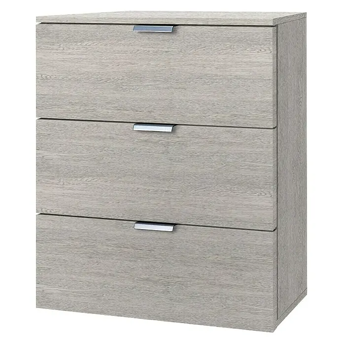 Express Möbel Nachttisch Carina - L x B x H: 42 x 50 x 61 cm, Platin, Anzahl Schubladen: 3 Stk. - Detailaufnahme