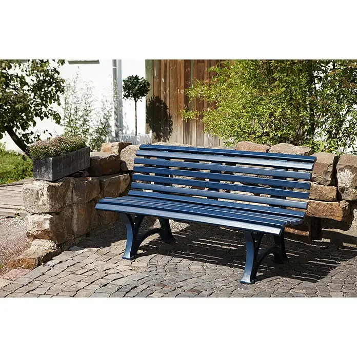 Blome Gartenbank Helgoland - 150 cm, PVC, Stahlblau - Stimmungsaufnahme