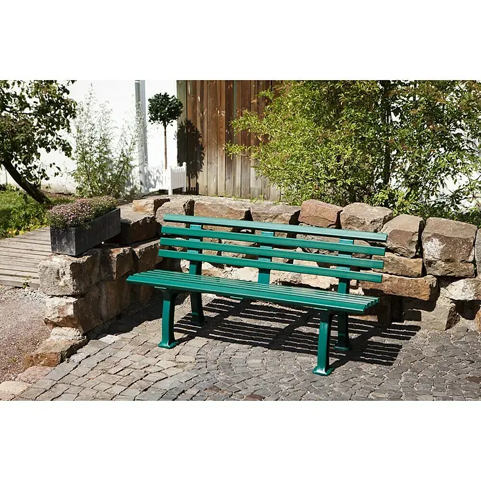 Blome Gartenbank Sylt - 150 cm, PVC, Moosgrün - Stimmungsaufnahme