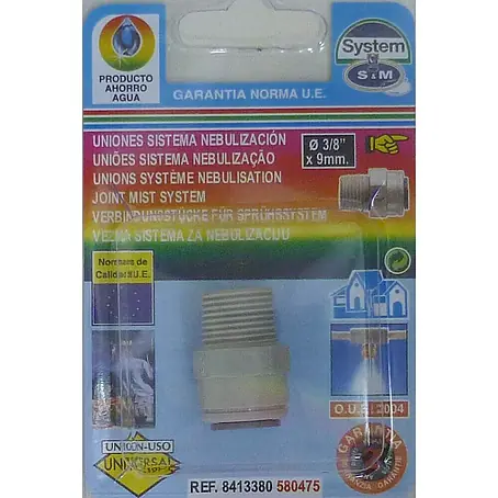 Conector para agua nebulización macho 3/8"