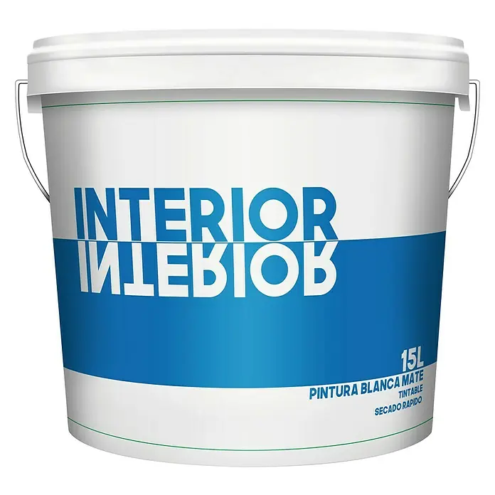Pintura para paredes Interior - Blanco, 15 l, Mate