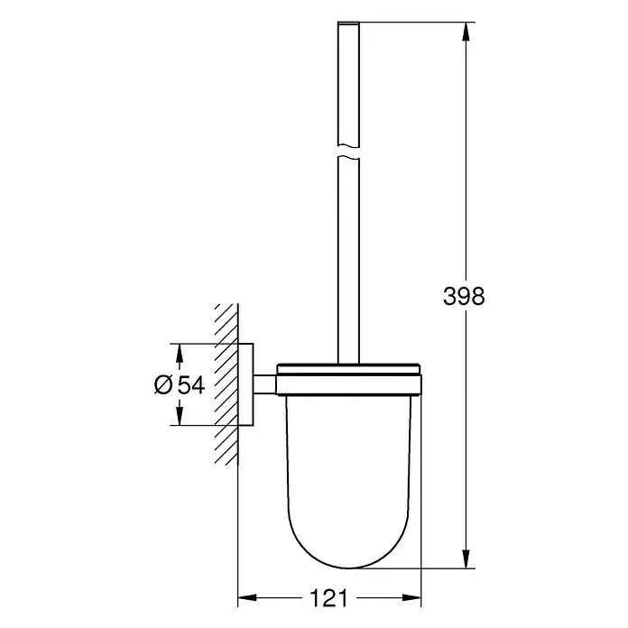 Grohe Essentials Conjunto de escobilla - Con soporte, Cromo, Brillante