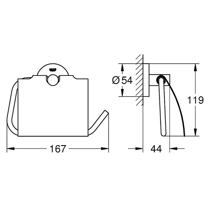 Grohe Essentials Portarrollos papel higiénico - Con tapa, Cromo, Brillante