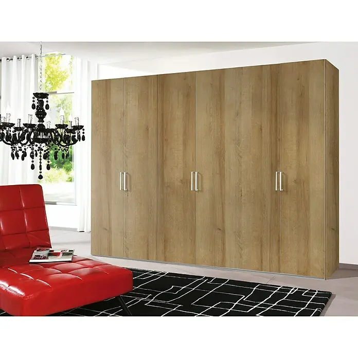 Express Möbel Drehtürschrank Brooklyn - L x B x H: 58 x 300 x 216 cm, Riviera Eiche, Ohne Spiegel - Stimmungsaufnahme