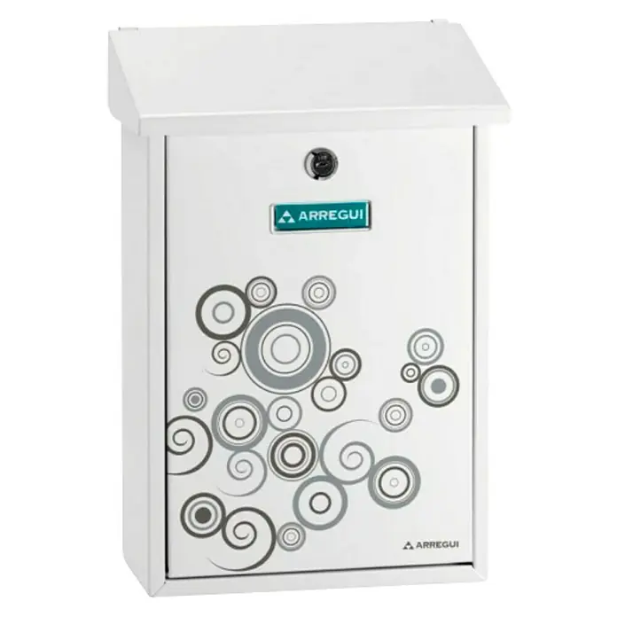 Arregui Premium Buzón de correo E-5606 - Acero, L x An x Al: 25 x 10 x 40 cm, Blanco/Negro
