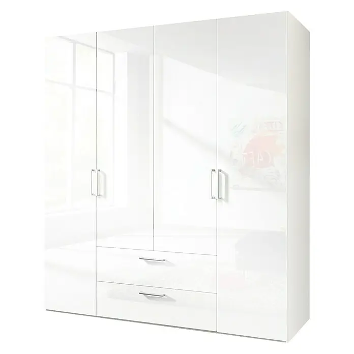 Express Möbel Kleiderschrank Brooklyn - L x B x H: 58 x 200 x 216 cm, Weiß, Ohne Spiegel, Lackiert, Anzahl Schubladen: 2 Stk. - Rechte Seitenansicht