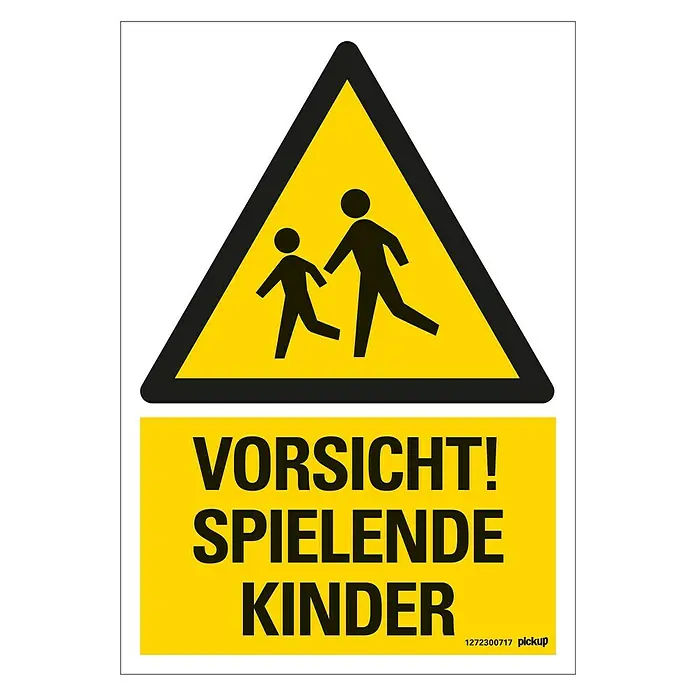 Pickup Hinweisschild - L x B: 23 x 33 cm, Vorsicht spielende Kinder - Draufsicht