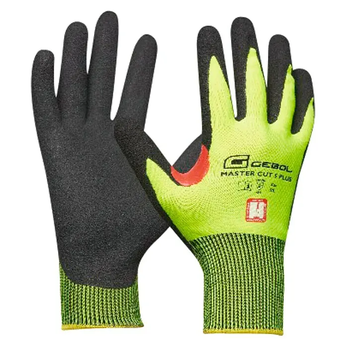 Gebol Guantes de trabajo Master Cut Plus 5 - Medida: 9, Amarillo, Negro