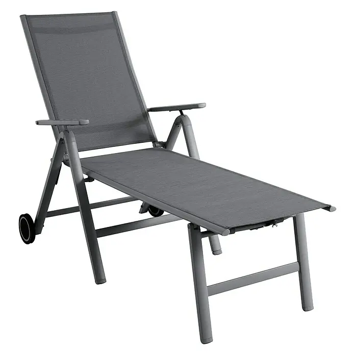 Sunfun Maja Sonnenliege - B x T x H: 75 x 189 x 108 cm, Anthrazit, Rückenlehne verstellbar