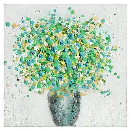 Cuadro pintado a mano Dipinto Still life in green colour
