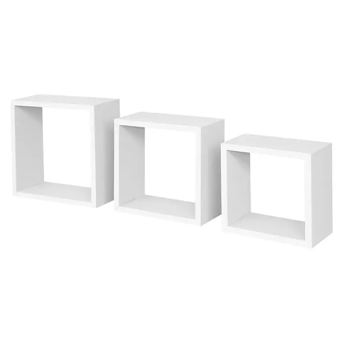 BHP Wandregal-Set Simple - Belastbarkeit: 5 kg, Weiß, 3 -tlg. - Vorderansicht